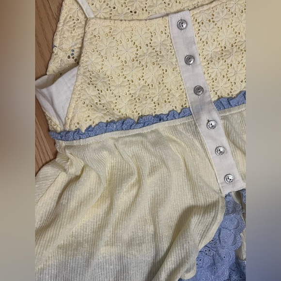 POL Rib Knit Tank Top with Button and Eyelet Detail - Picture 6 of 11